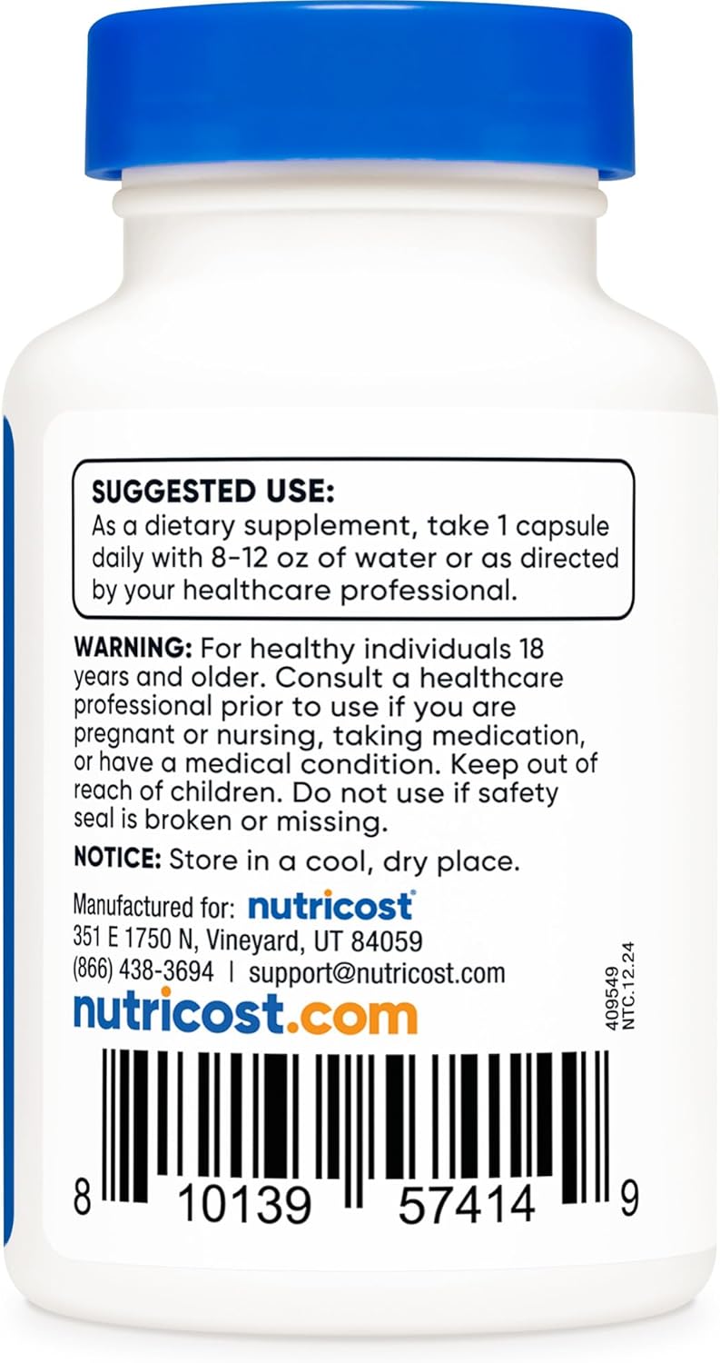 Nutricost N-Acetyl L-Cysteine (NAC) 600mg, 30 Vegan Capsules - GMO Free, Gluten Free, Vegetarian Caps