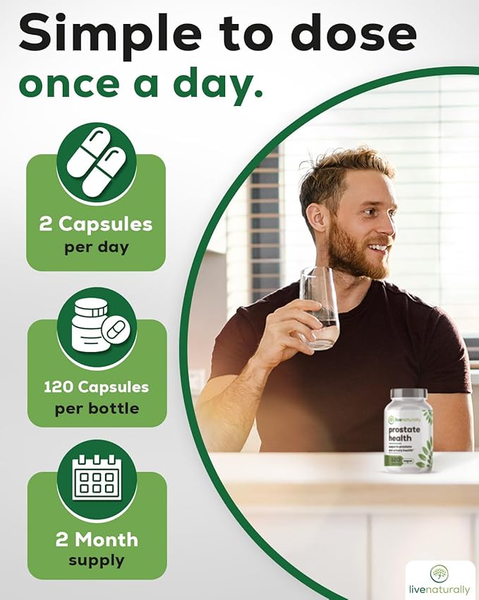 Prostate Health Supplements for Men [120 Capsules] with Saw Palmetto Extract, Pumpkin Seed, stinging Nettle Root, zinc, Selenium, Vitamin E – Urinary Flow & Prostate Support