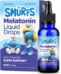 Smurfs Liquid Melatonin Drops for Kids | 1mg Melatonin Liquid for Kids with Calming Sleep Blend | Vegan Non-GMO & No Artificial Flavors or Colors | No Added Sugar | Berry Flavor | 60 Servings