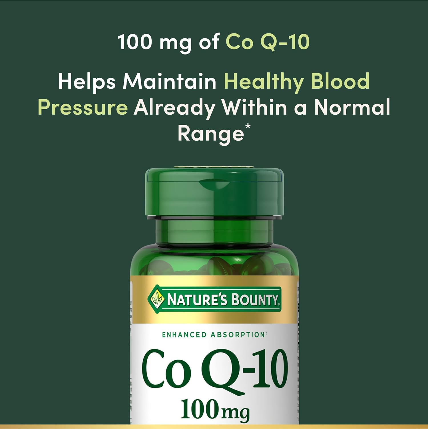 Nature's Bounty CoQ10, Helps Maintain Healthy Blood Pressure, 100 mg, Rapid Release Softgels, 75 Count