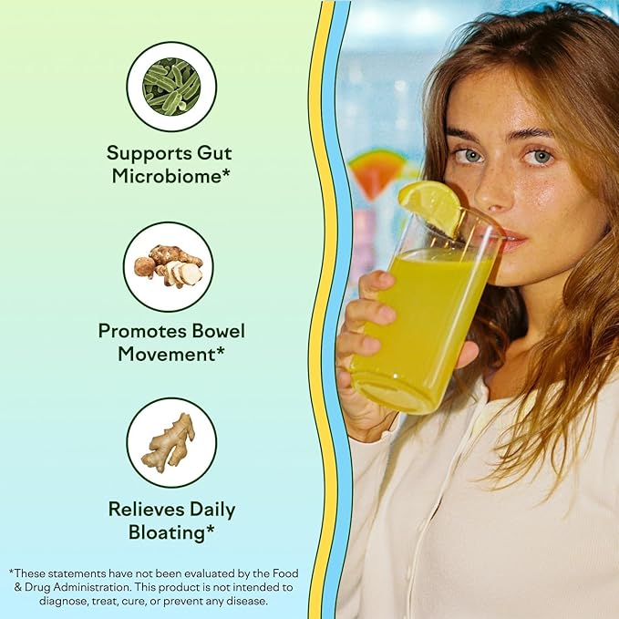 Feel Goods Gut Guardian, Digestive Health Powder Packets - Probiotic Fiber Powder with Prebiotics & L Glutamine for Gut Health, Bloating Relief & Digestion Support - Zero Sugar & Organic Flavor