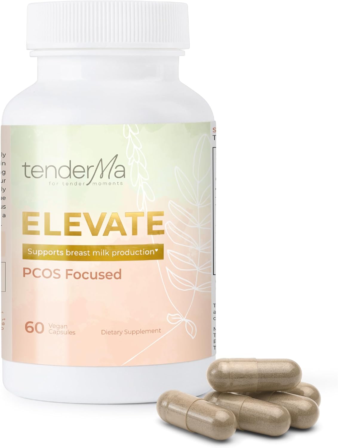 Elevate – PCOS Focused Lactation Support with Orgainc Goat’s Rue, Lion’s Mane, Shatavari & Ceylon Cinnamon – Vegan, Non-GMO, Herbal Supplement for Breastfeeding Moms – 60 Capsules