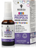 Bee and You, Kids Immune Support Supplement Throat Spray, Elderberry, Raw Honey, Propolis Extract, Vitamin C, Strawberry Juice, Antioxidants, Sore Throat Relief, 1 fl. Oz