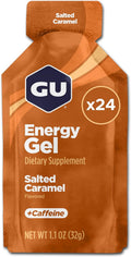 GU Energy Original Sports Nutrition Energy Gel, Salted Caramel, 24 Count