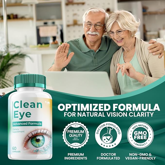 Vitamoon (1 Pack) Clean Eye Advanced Formula Pills, CleanEye Supplement, Overall Wellness, Maximum Strength (60 Capsules)
