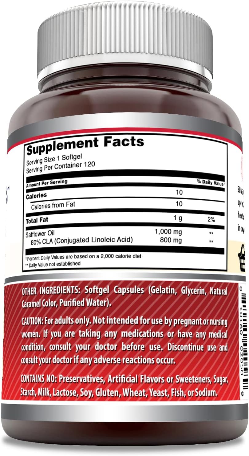 Amazing Formulas CLA Amino Acid Supplement | 1000 Mg per Serving | Softgels | Non-GMO | Gluten-Free | Made in USA (1 Pack, 240 Count)