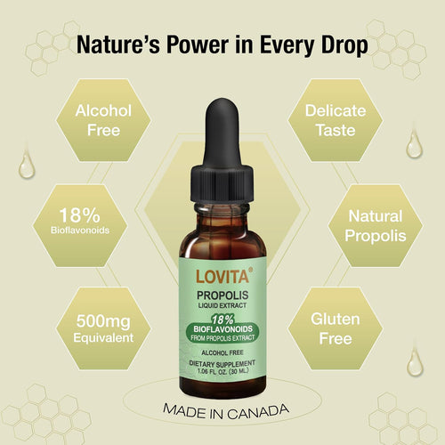 Bee Propolis 500 mg Liquid Extract | 5:1 Propolis Extract | Alcohol Free | Immune Support |1 Fl Oz (Pack of 3)