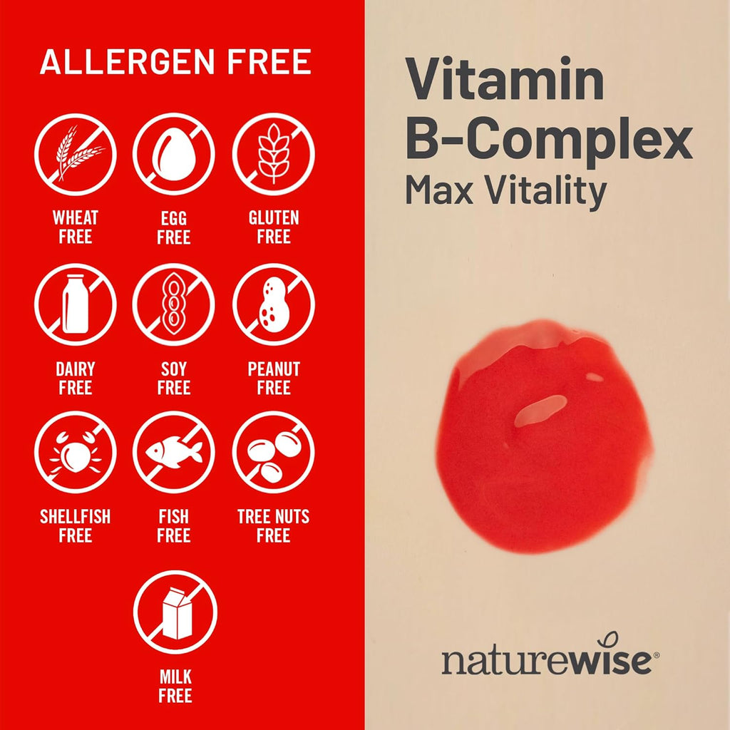 NatureWise Vitamin B Complex for Women and Men - with Folic Acid Biotin B1 B2 B3 B6 B12 - Support Cellular Energy & Mental Clarity - Gluten & Dairy Free, Non-GMO - 150 Softgels[5-Month Supply]