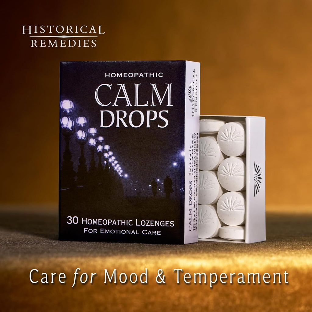 Calm Drops Homeopathic Lozenges (3 Pack)| Natural Care for Emotional Stress Relief, Vegan & Gluten-Free Organic Vanilla Flavor Drops to Promote Relaxation and a Sense of Calm