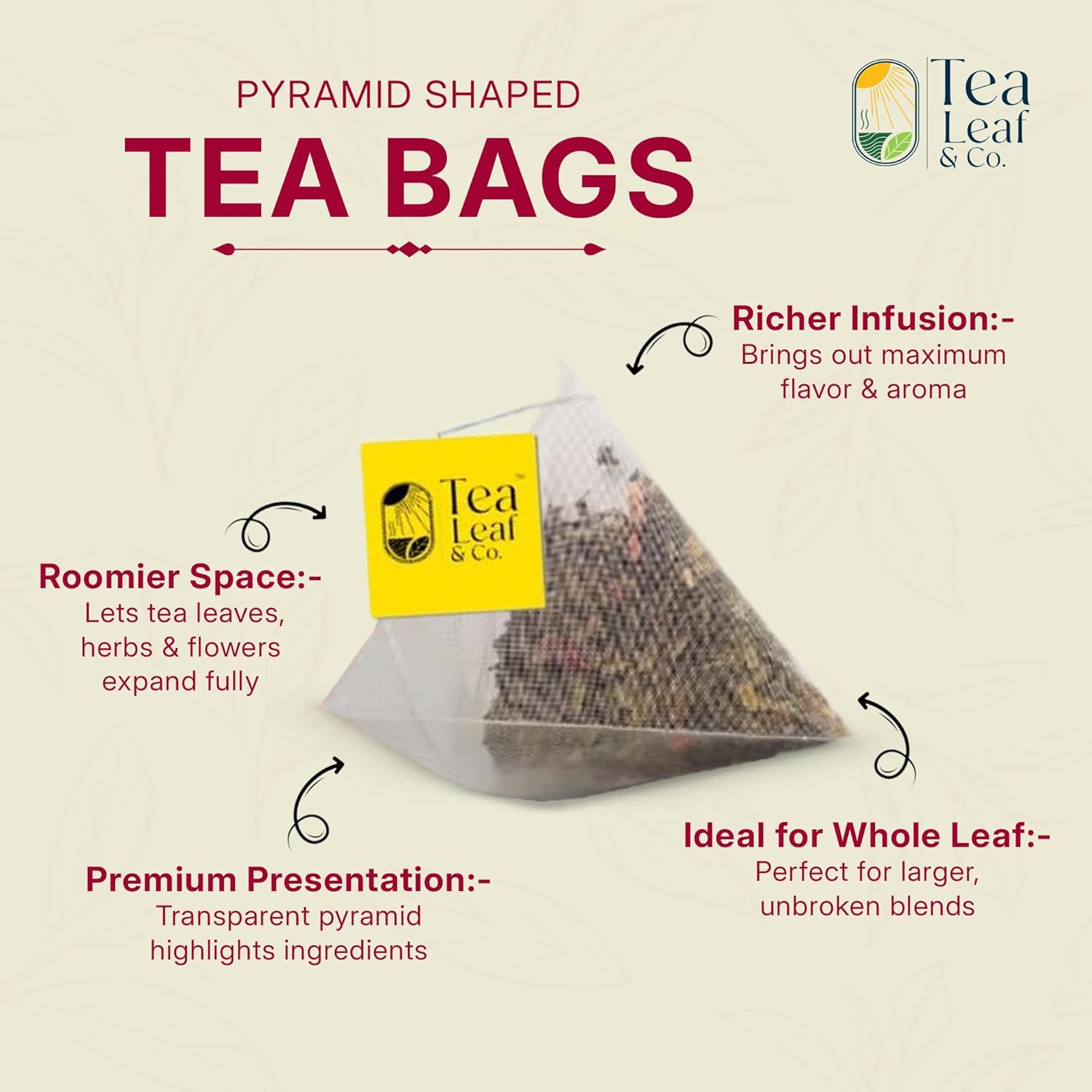 Tealeaf & Co. Sweet Hibiscus Cinnamon Green Tea with Hibiscus, Cinnamon, Stevia & Clove - Green Tea Bags with Fresh Herbs and Spices (Low Caffeine) - 100 Teabags