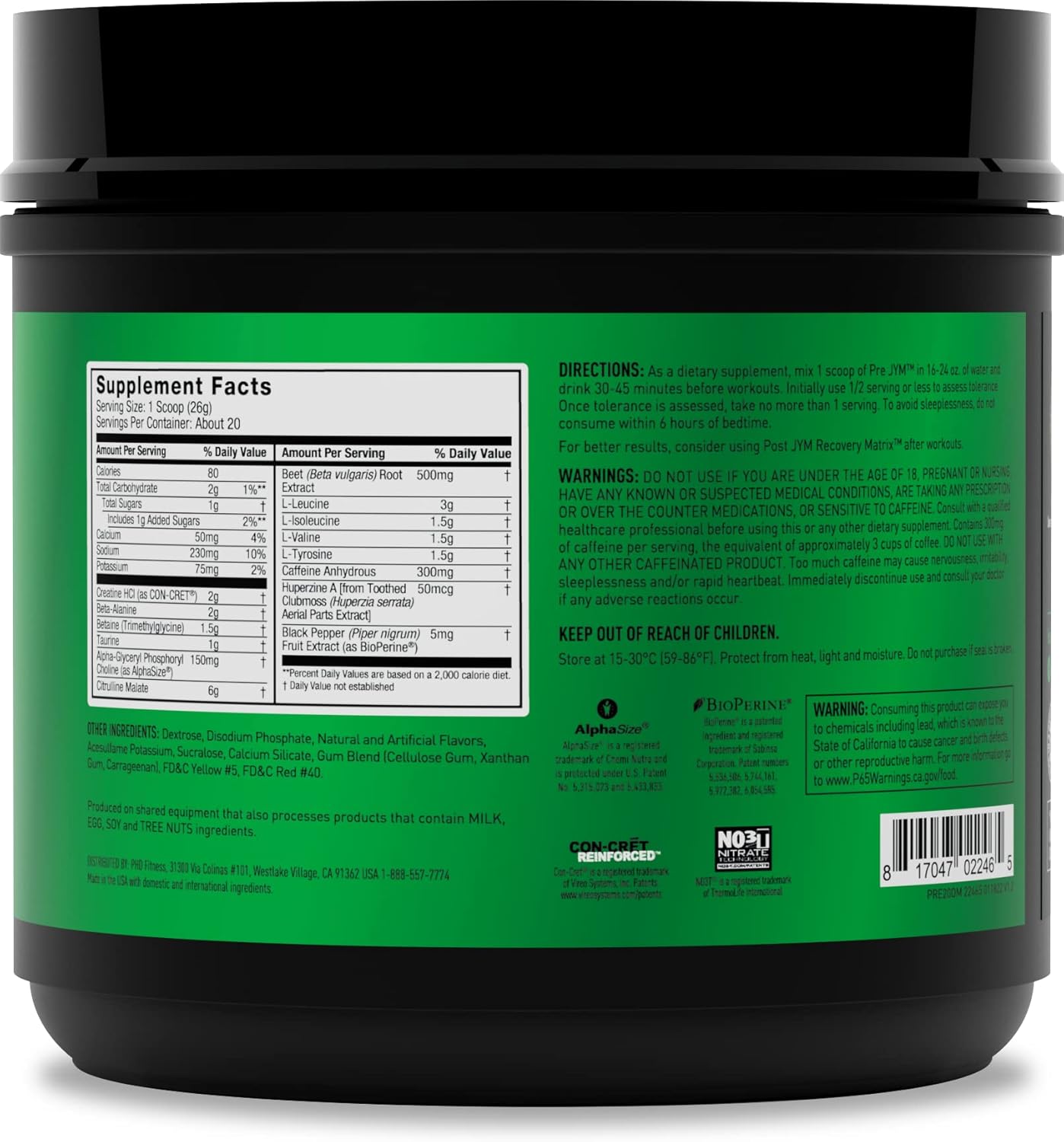 PRE JYM 30 Servings - Orange Mango