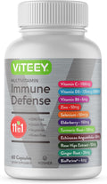 Viteey 11 in 1 Immune Support Supplement - Immune Defense with Vitamin D3, B6, Echinacea, Turmeric, Rose-HIPS, Selenium, BioPerine, Ginger, Elderberry Vitamin C and Zinc - 60 Count