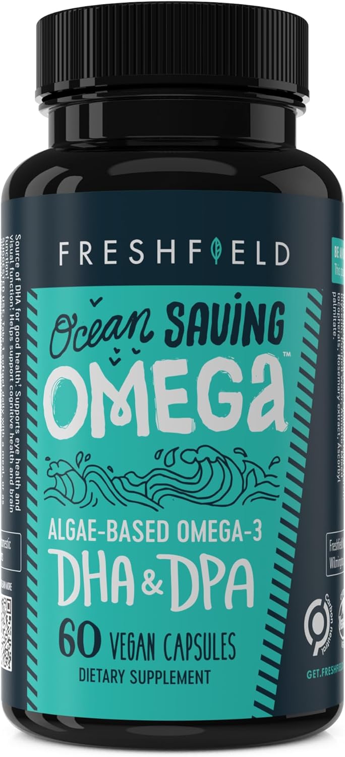 Ocean Saving Omega, Algae Omega 3, DHA Supplement, 2-Month Supply, Sustainably Sourced, Highest Levels of DHA per Capsule (440 mg), w/DPA