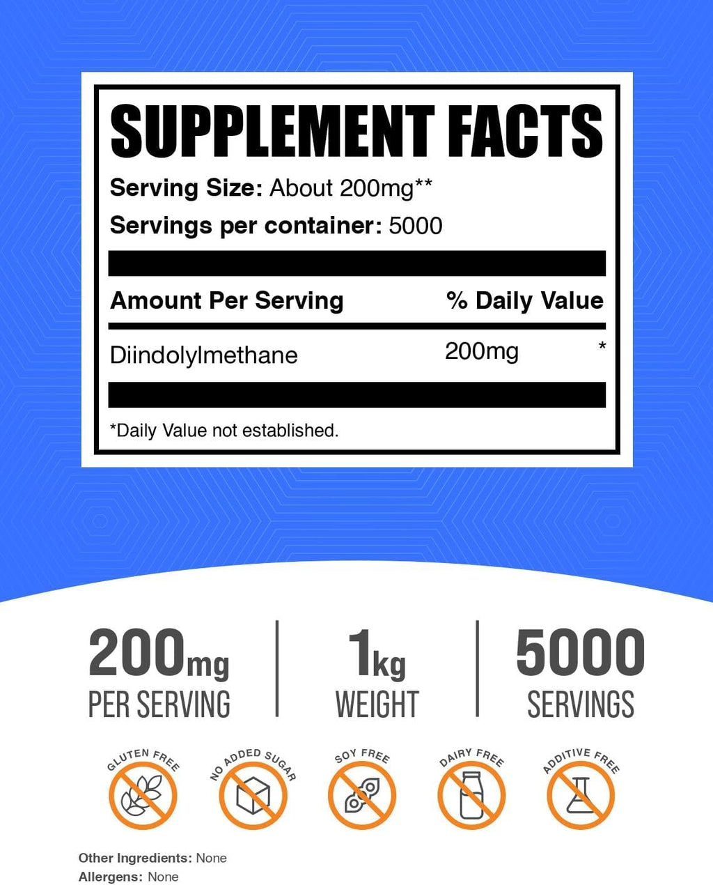 BulkSupplements.com DIM Powder - Diindolylmethane Powder, DIM Supplement for Men & Women - Unflavored & Gluten Free, 200mg per Serving, 1kg (2.2 lbs) (Pack of 1)