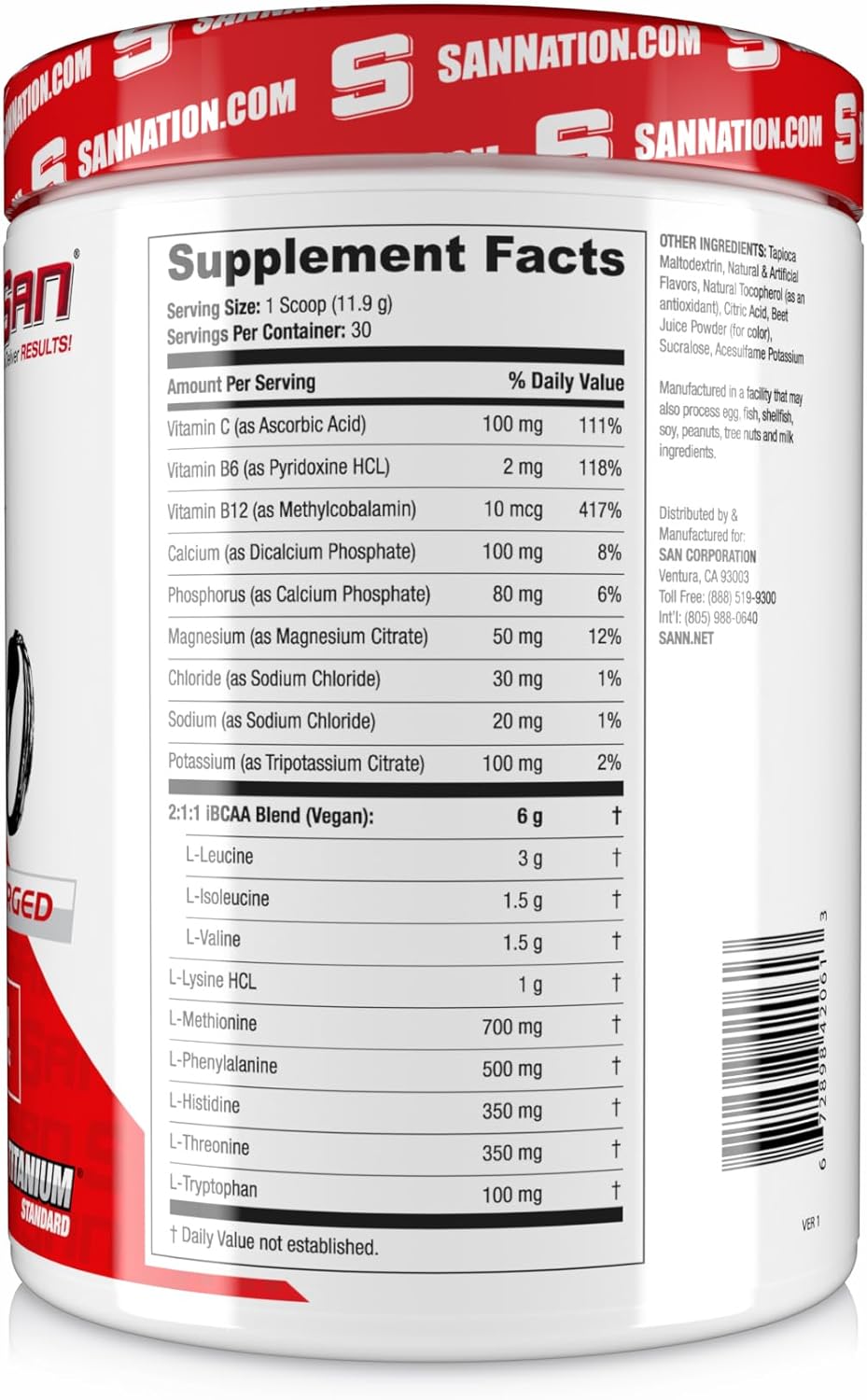 SAN EAA Hydration | EAAs + BCAA| Muscle Recovery & Intra | 9G Essential Amino Acids + Electrolytes | Maui Punch 30 Serving