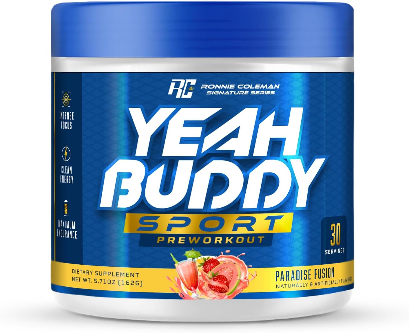 Ronnie Coleman Signature Series New Pre Workout Powder for Women & Men, Preworkout w/Amino Acid Beta Alanine, L Citrulline, Caffeine for Energy Support, Endurance & Focus, Paradise Fusion 30 Serving