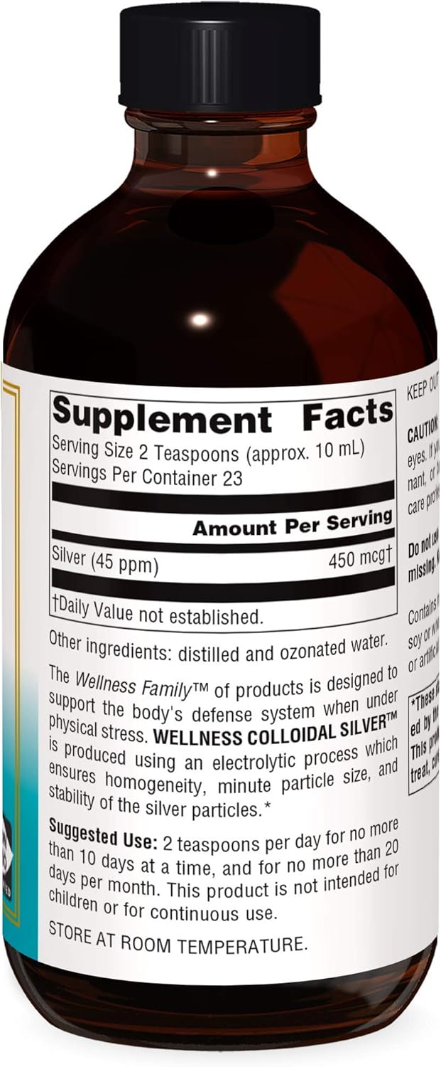 Source Naturals Wellness Colloidal Silver 45 ppm, Supports Physical Well Being* - 8 Fluid oz