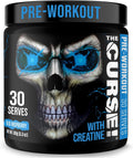 JNX SPORTS The Curse! Pre Workout Powder for Men & Women, Caffeine, Beta-Alanine, Creatine, L-Citrulline, 30 Servings, Blue Raspberry Flavor – Boost Energy, Strength & Focus