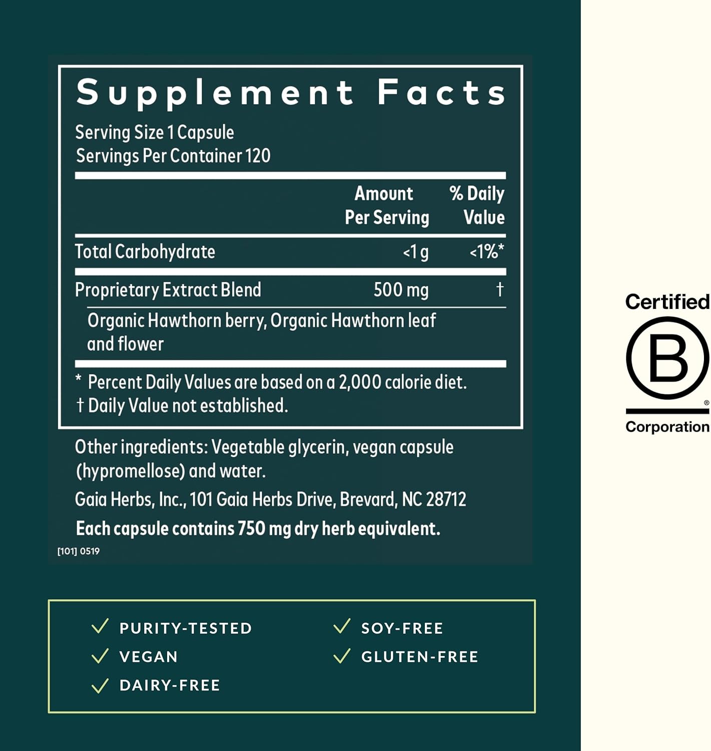 Gaia Herbs Hawthorn Supreme - Hawthorn Berry Supplement - with Herbs Traditionally Used to Support Heart Health* - 120 Vegan Liquid Phyto-Capsules (60-Day Supply)