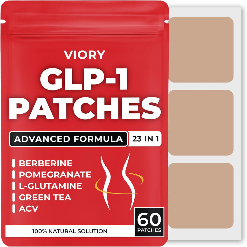 GLP-1 Patches for Women & Men | GLP1 Patch with Berberine, L-Glutamine, Garcinia Cambogia, Resveratrol - Packaging May Vary | 60 Days Supply