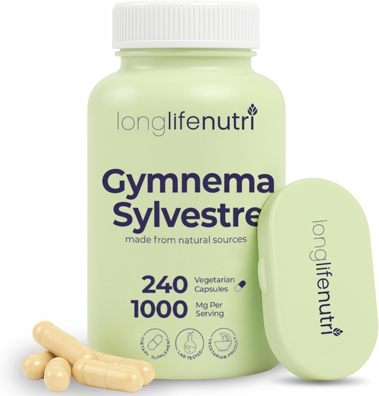 Gymnema Sylvestre 1000mg - Organic 20:1 Leaf Extract, 240 Vegetarian Capsules, 4-Month Supply, Herbal Supplement for Gut Health, GMP Certified, Made in USA