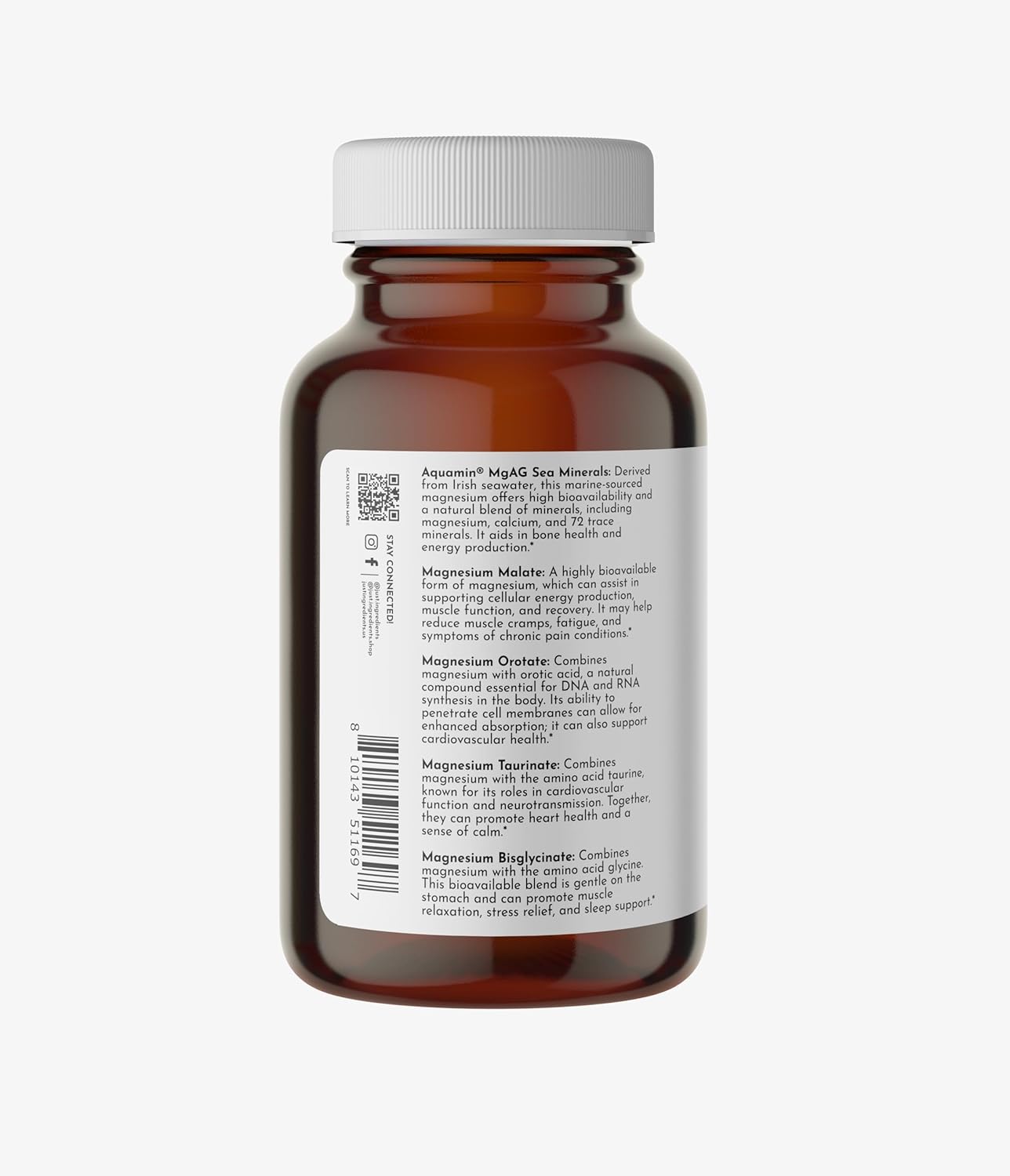 Magnesium Complex – 60‑Capsule Five Bioavailable Magnesium Forms (Aquamin® Sea Minerals, Malate, Orotate, Taurate, Bisglycinate) – Supports Relaxation, Sleep, Mood, Heart & Nervous System