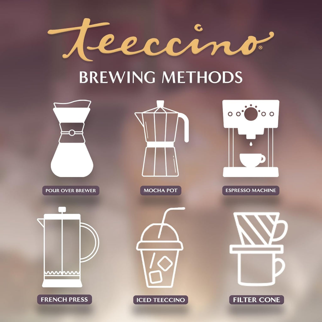 Teeccino Caramel Nut Herbal Tea - Rich & Roasted Herbal Tea That’s Caffeine Free & Prebiotic for Natural Energy, Coffee Alternative, 25 Count