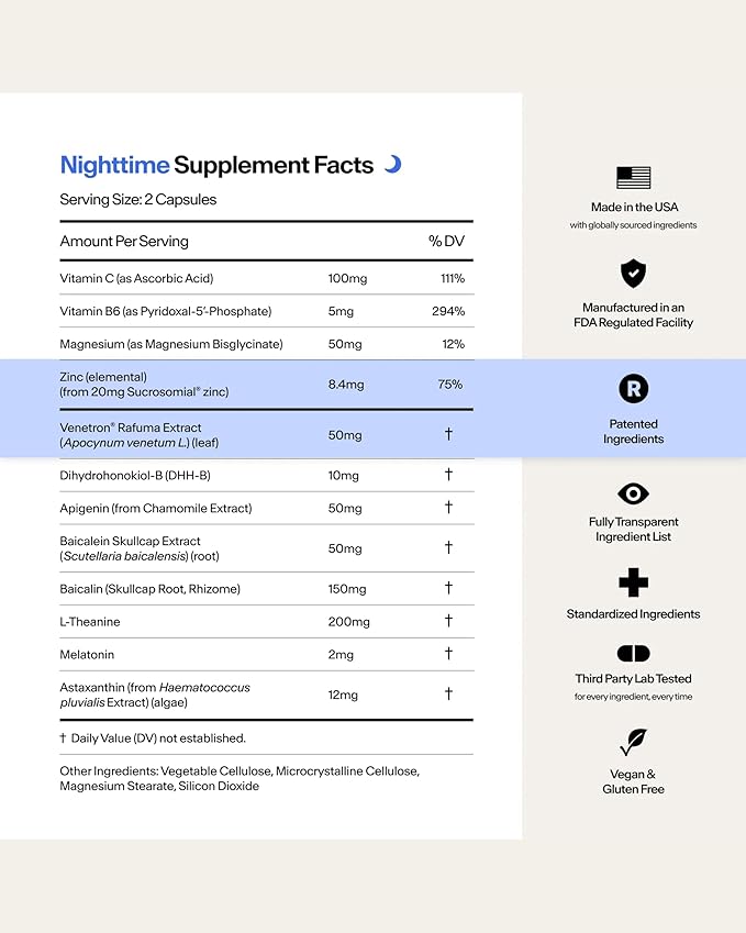 Stasis Day & Night Set - Energy and Focus Supplement - Calm and Sleep Capsules to Pair with Stimulant - Promote Natural Energy Without Jitters - Magnesium for Sleep - 25 Servings