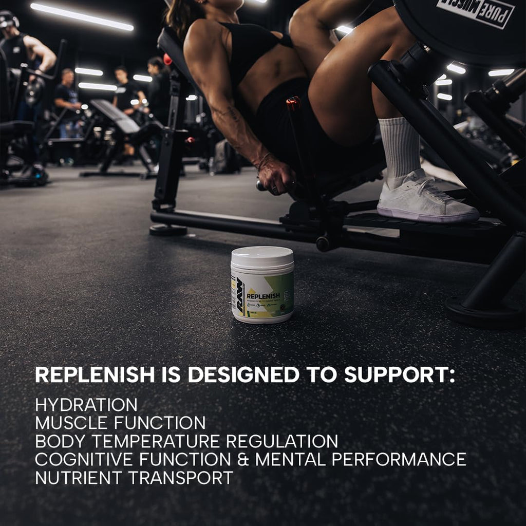 RAW Replenish, Premium Electrolytes Powder Recovery Formula, Watermelon Mojito (60 Servings) - Flavored Electrolyte Drink Mix Supplement for Hydration, Replenishment, Endurance & Performance Workouts