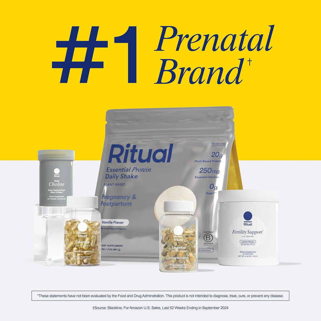 Ritual Essential for Women Postnatal Multivitamin - Postpartum Vitamin - Omega-3 DHA & Choline for Lactation Support, Vitamin A, C, D3 & Zinc for Immune Function Support*, B12, Iodine, Biotin, 30 Day