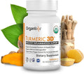 Organixx USDA Organic Turmeric Curcumin Supplement with Ashwagandha, Vitamin D, Turmeric & Ginger – Fermented for Maximum Bioavailability, 30 Capsules