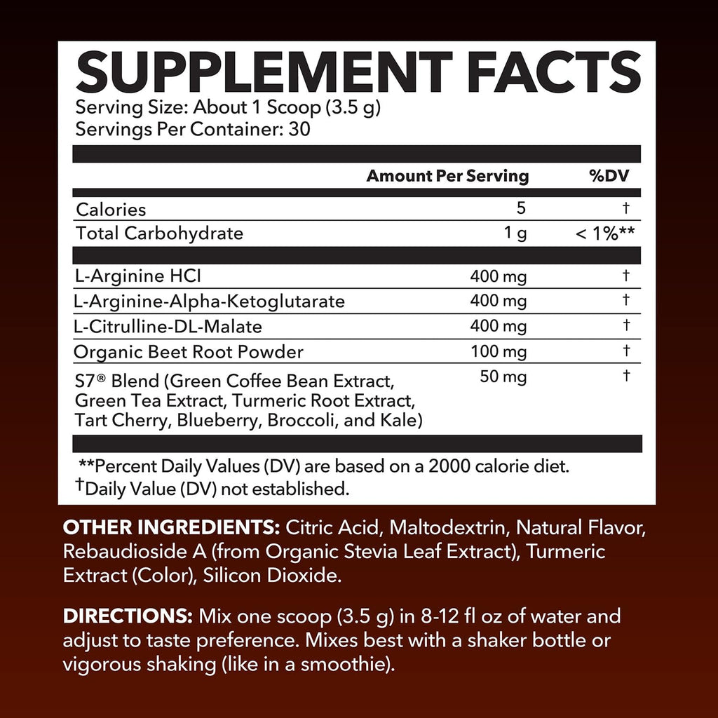 L-Arginine Powder - Nitric Oxide Supplement for Men and Women with L-Citrulline and Beet Root - Pre and Post Workout Support for Endurance and Recovery - Tangerine Flavor, 1 Month Supply (30 Scoops)
