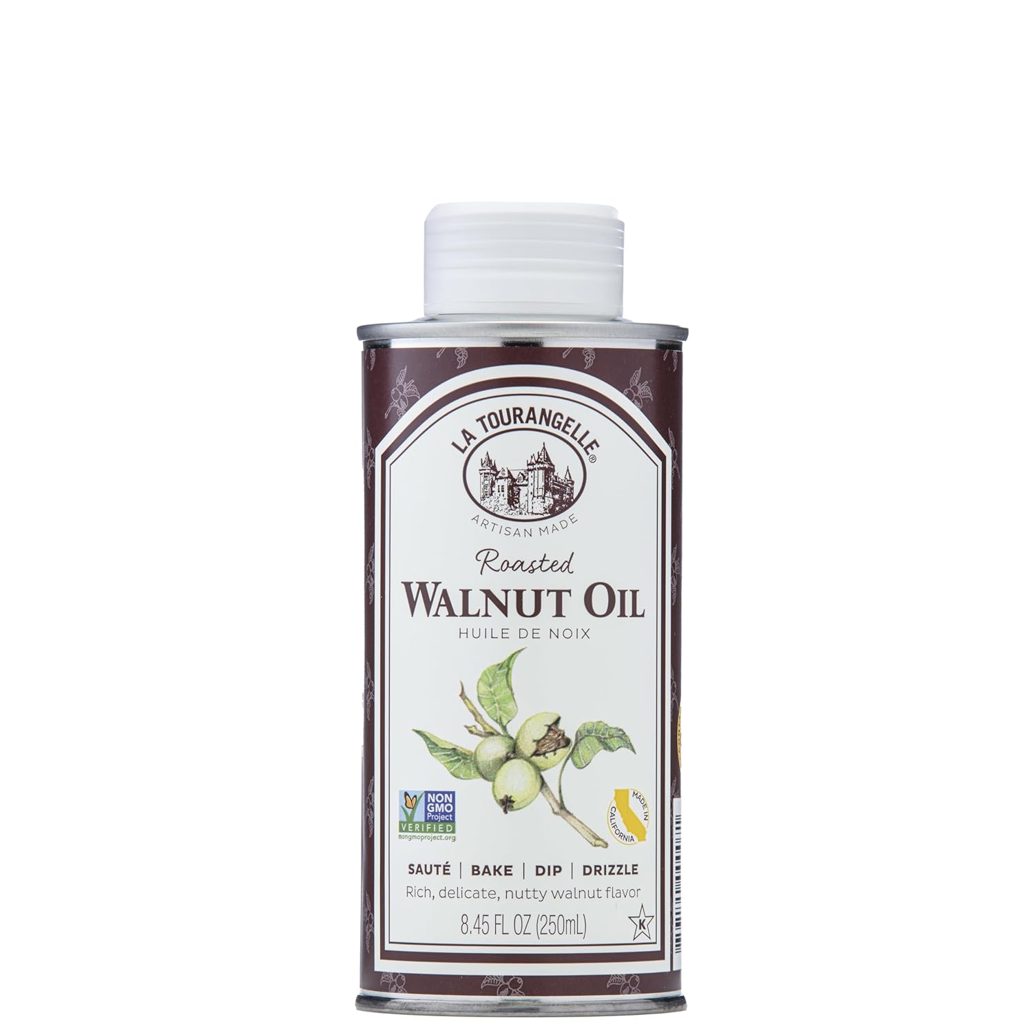 La Tourangelle, Roasted Walnut Oil, Plant-Based Source of Omega-3 Fatty Acid, Cooking, Baking, & Beauty, 8.45 fl oz