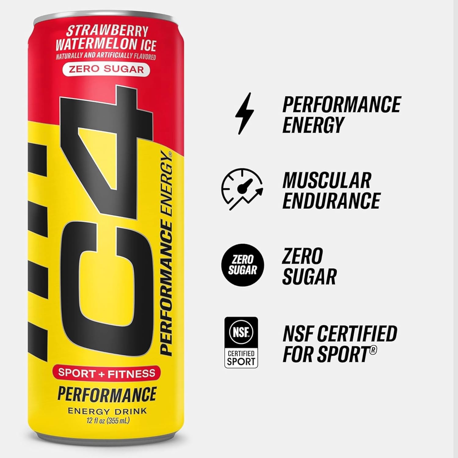 Cellucor C4 Energy Drink POPSICLE Variety Pack, Carbonated Sugar Free Pre Workout Performance Drink, 4 Flavors - Grape & Cherry Popsicle, Strawberry Watermelon Ice, Frozen Bombsicle, 12 Oz Pack of 12