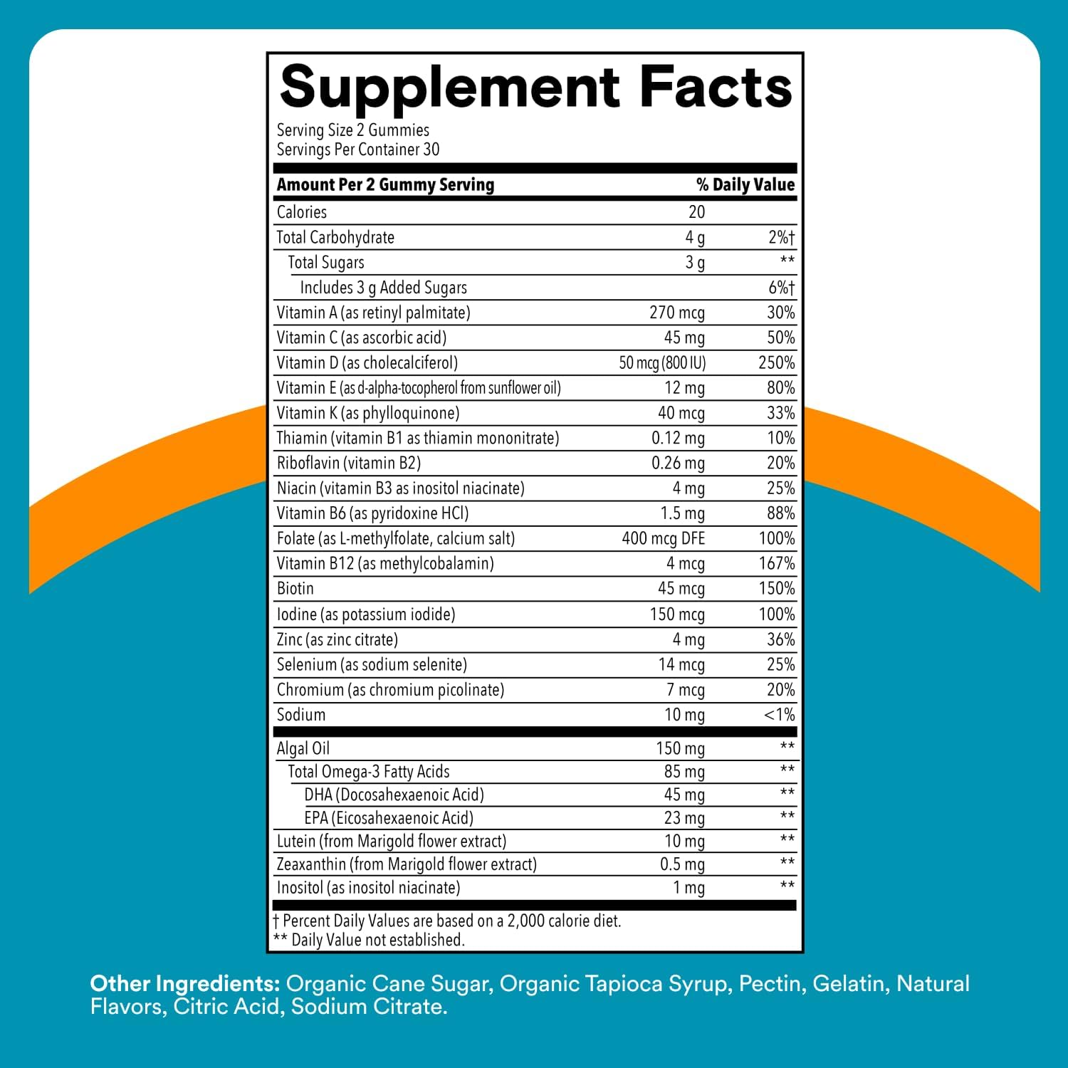 SmartyPants Teen Guy Multivitamin Gummies - Improved Formula: Omega 3 (DHA/EPA), Vitamin D3, C, Vitamin B12, B6, A, K & Zinc, Folate, Gluten Free, Fruit Flavor, 60 Count (30 Day Supply)