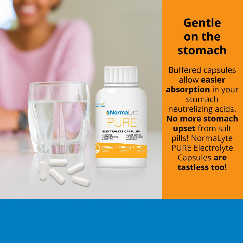 NormaLyte Electrolyte Capsules - Replenish Electrolytes for Peak Performance - Hydration Salt Pills with Essential Minerals for Energy Boost, and Muscle Recovery - 100ct/Bottle
