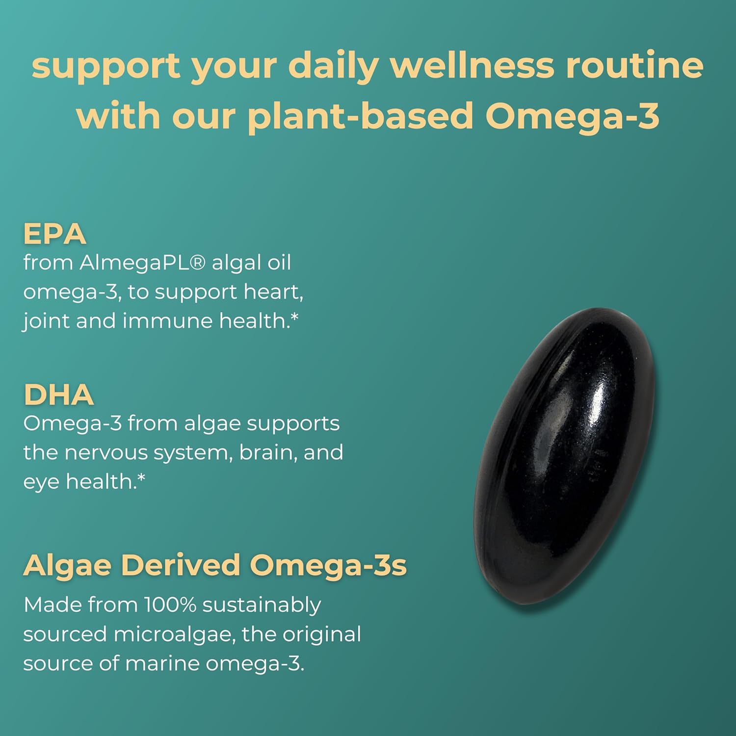 Iwi Omega-3 Essential, 30 Softgels (30 Servings), Plant-Based Algae Omega 3 with EPA + DHA, Brain, Heart & Immune Support Dietary Supplement, Krill & Fish Oil Alternative, No Fishy Aftertaste