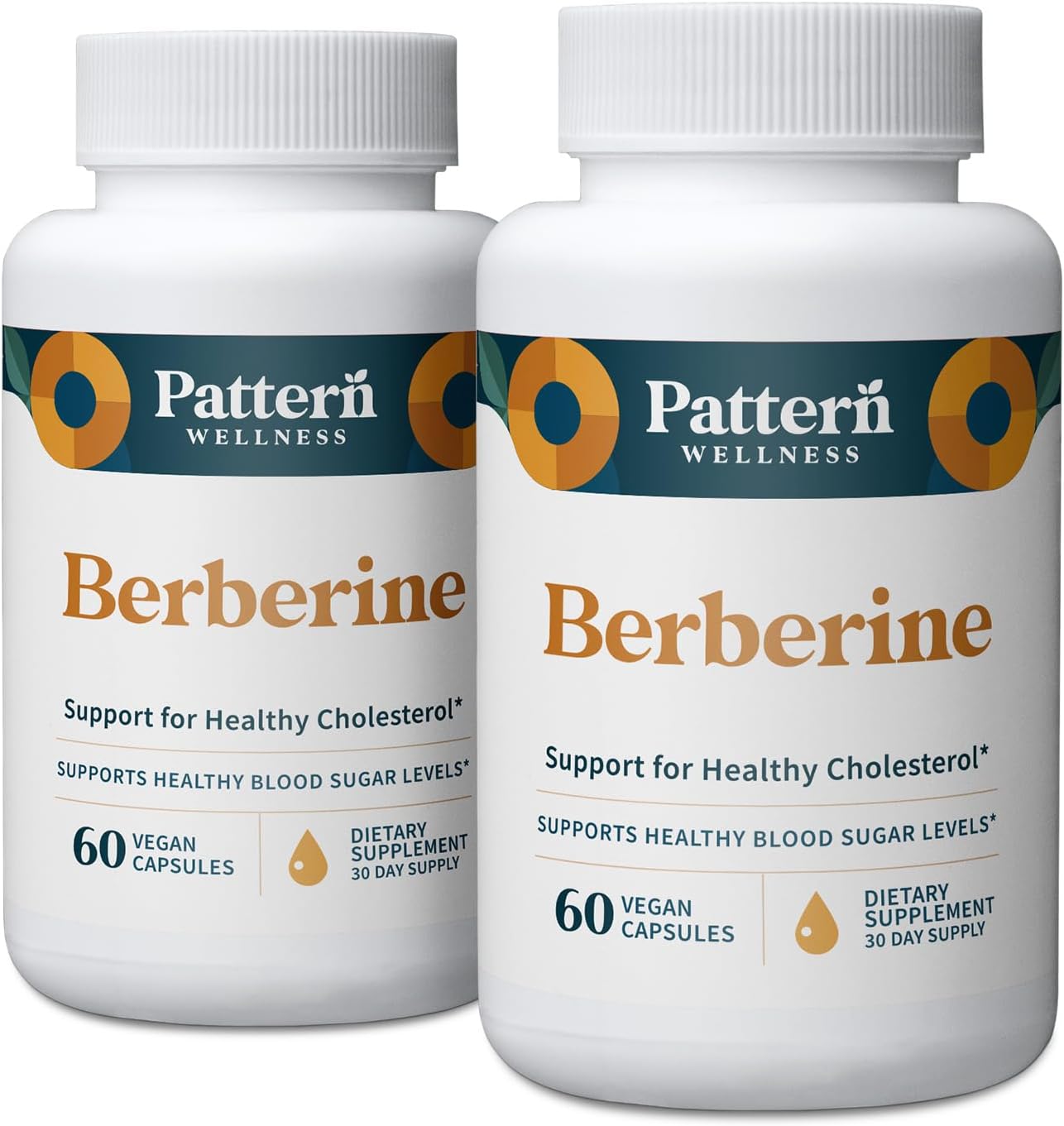 Pattern Wellness Berberine Supplement with Organic Ceylon Cinnamon – Antioxidant & Metabolic Support – Whole Body Wellness – Non-GMO – 120 Vegan Capsules