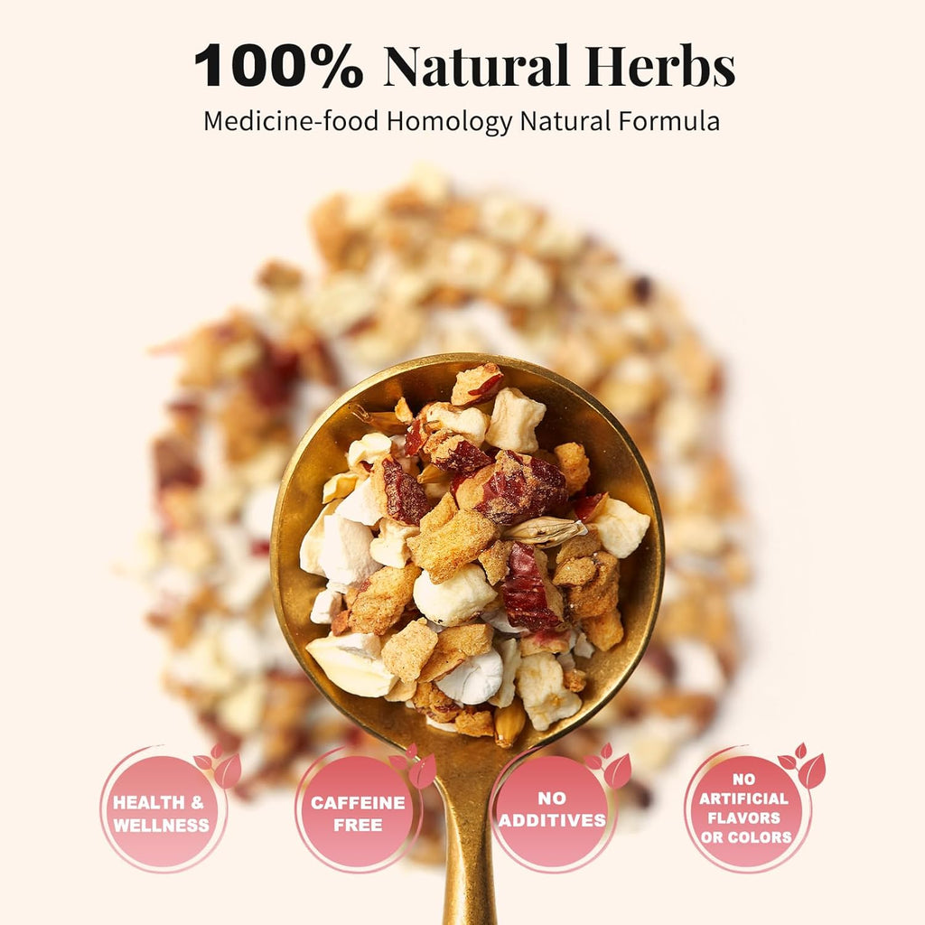 Hawthorn Apple DigestionTea Bags for Balance Stress Relief,Detox Cleanse Tea, Leafberry Herbal Tea Bag Sampler Barley malt Peeled lotus seeds Dried apples, Red dates Healthy Tea Gift Box 10 Bags