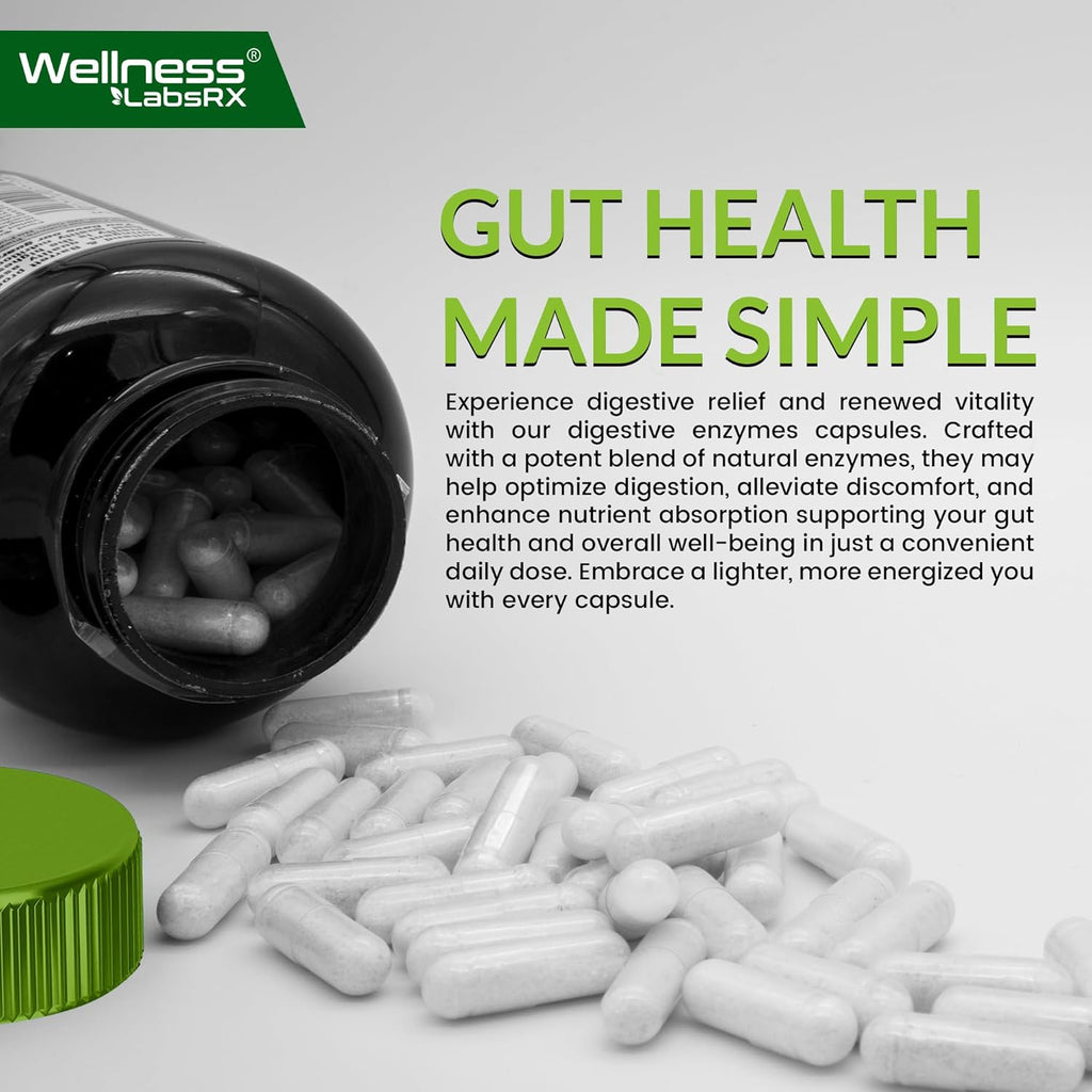 Digestive Enzymes with Probiotics and Prebiotics, 450mg, 5 Billion CFUs - Pure Super Digestion Capsules - Digestive Enzymes for Women & Men Support Digestion & Gut Health - 120 Count (Pack of 2)
