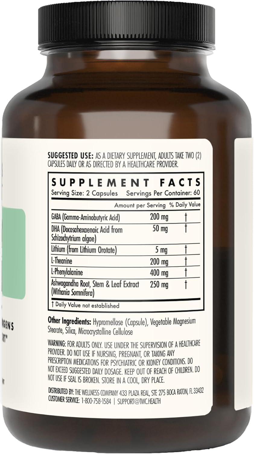 Mind Lift - Mood Boost, Mental Focus, Cognitive Defense - Lithium, GABA, DHA L-Phenylalanine | 120ct (2 Month Supply)