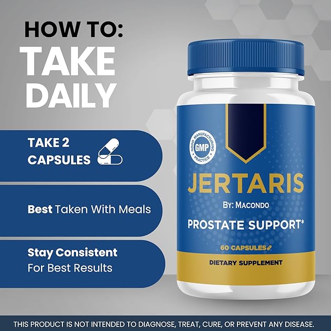 (3 Pack) Jertaris Capsules - Official Prostate Health Supplement Support Pills Natural Ingredients - Maximum Strength, Premium Advanced Formula Health & Wellness - 180 Capsules for 3 Months