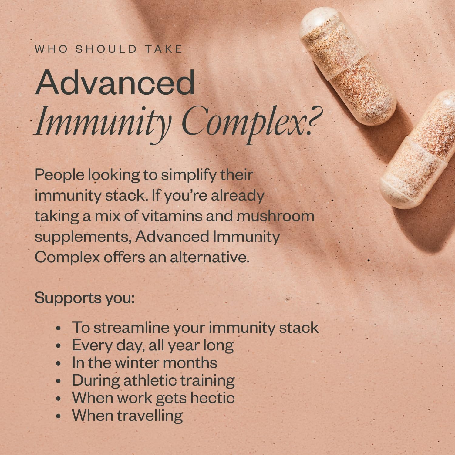 SHII Advanced Daily Immune Support Supplement, 500mg AHCC per Serving, AHCC Supplement with Vitamin D3, Vitamin C, and Zinc, Vegan, Gluten Free, Sugar Free, 120 Mushroom Capsules