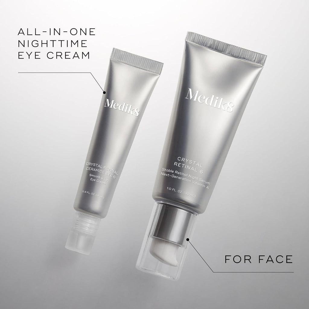 Medik8 Crystal Retinal Ceramide Eye 6 - Gentle Vitamin A Eye Cream - Reduces Appearance of Wrinkles - Perfect for Sensitive Skin - 0.5 oz