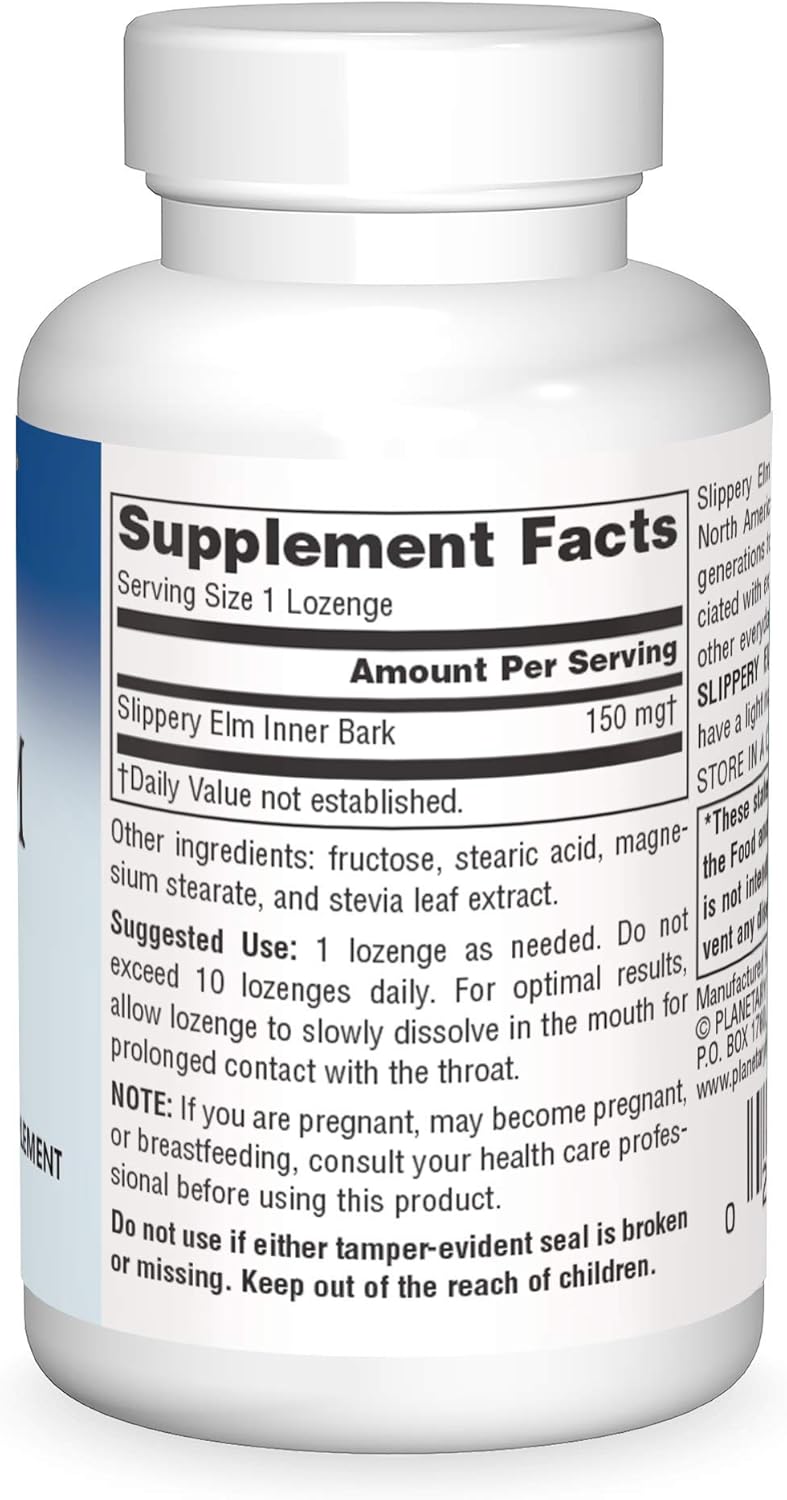 Planetary Herbals Slippery Elm Lozenges, Herbal Throat Support, 24 Lozenge