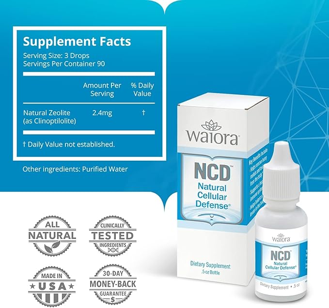 Waiora Natural Cellular Defense (NCD) Liquid Supplement, Advanced Mineral & Botanical Formula, Daily Immune & Wellness, Easy Absorption Drops, pH Balance, Cleansing (Three .5 oz Bottles, 270 serv)