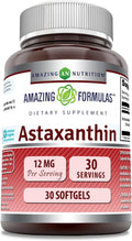 Amazing Formulas Astaxanthin 12mg Softgels Supplement | Non-GMO | Gluten Free (30)