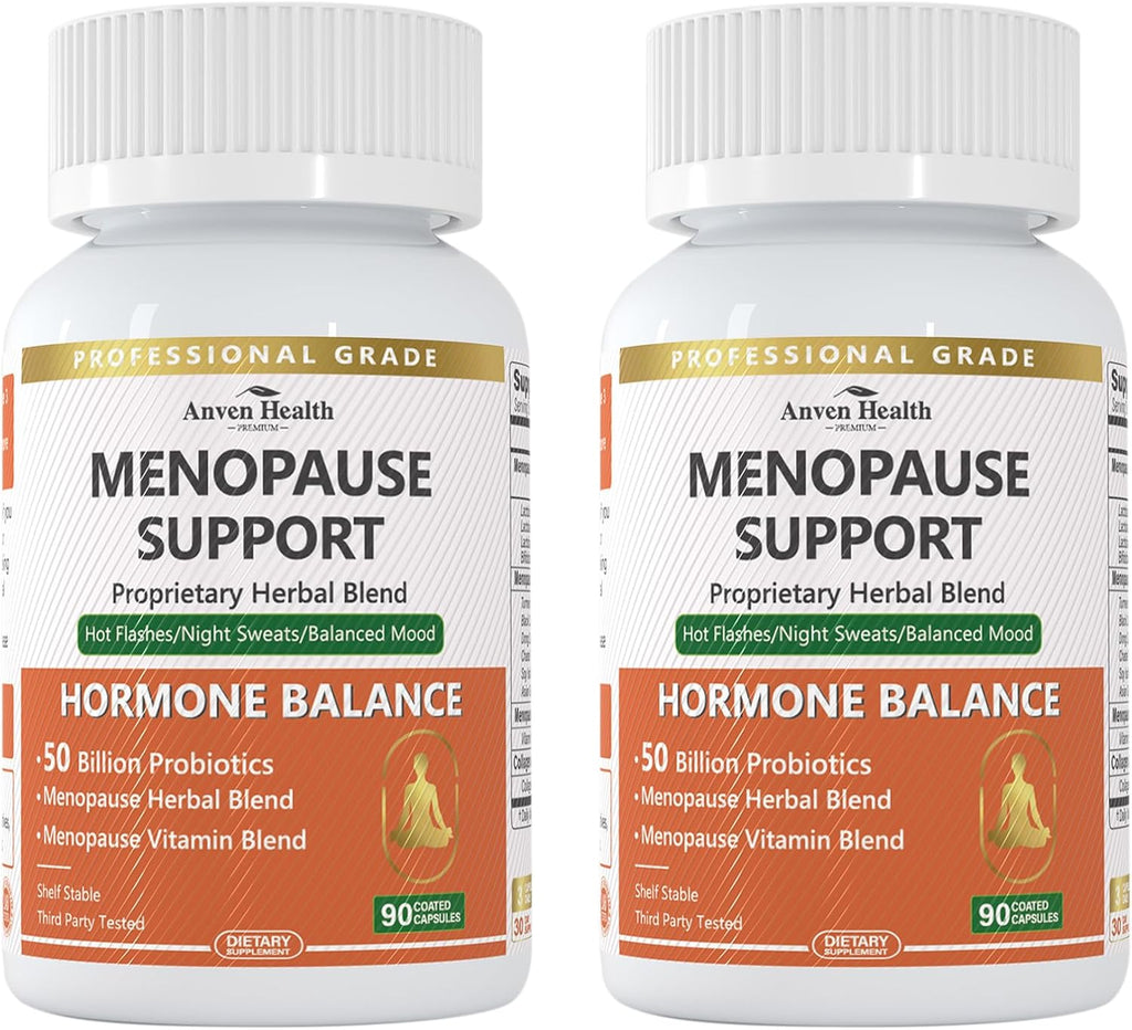 Menopause Supplements for Women Menopause Probiotics Relief, Supports Hot Flashes, Night Sweats, Bloating & Gut Health with Herbs, Collagen Peptides, Vitamin B6 & D3 | 180 Veggie Caps