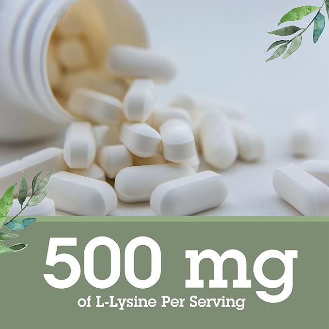 Quantum Health L-Lysine 500mg Essential Amino Acid Supplement - Supports Collagen & Protein Synthesis, Bone Health, Muscle Recovery and Immune Health - Vegan Friendly - 100 Tablets