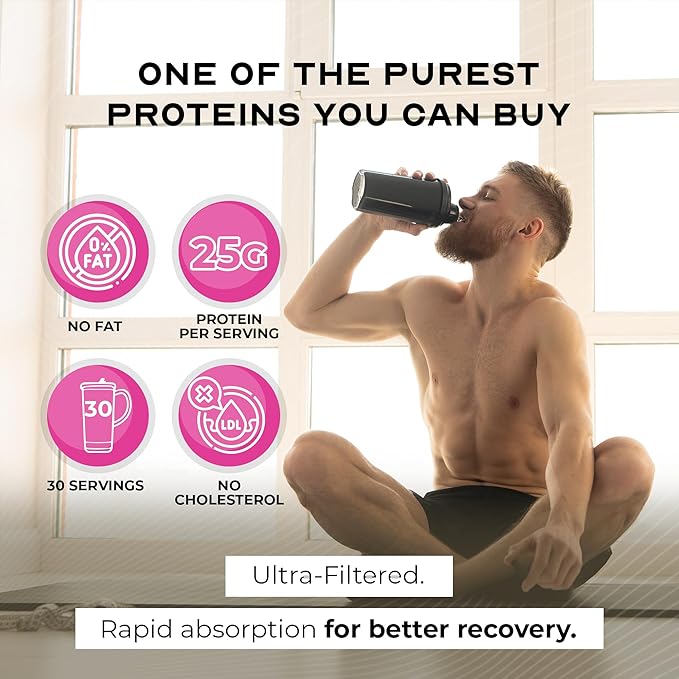 Muscle Feast Grass-Fed Whey Protein Isolate, All Natural Hormone Free Pasture Raised, Whey Isolate Protein Powder for Men and Women, Gluten-Free, Delicious Isolate Protein - Strawberry Cheesecake, 2lb